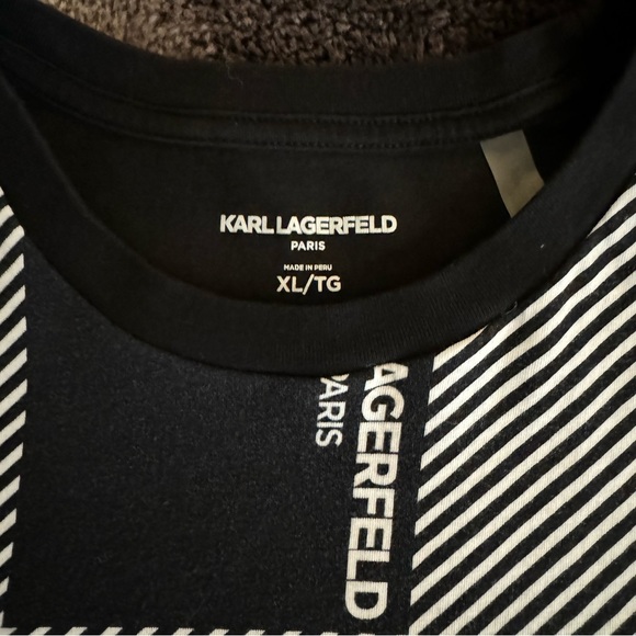 Karl Lagerfeld Plaid Patterned Short Sleeved T-Shirt - Picture 2 of 5